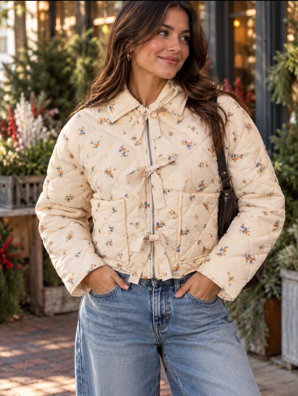 No Boundaries Women's Size Small Floral Quilted Puffer Jacket Brand New w/ Tags